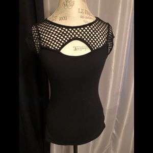 Bebe Fishnet Top - Size Small